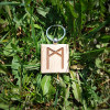БРЕЛОК ДЕРЕВ'ЯНИЙ КВАДРАТНИЙ РУНА МАННАЗ (KEY RING WOODEN SQUARE MANNAZ RUNE)